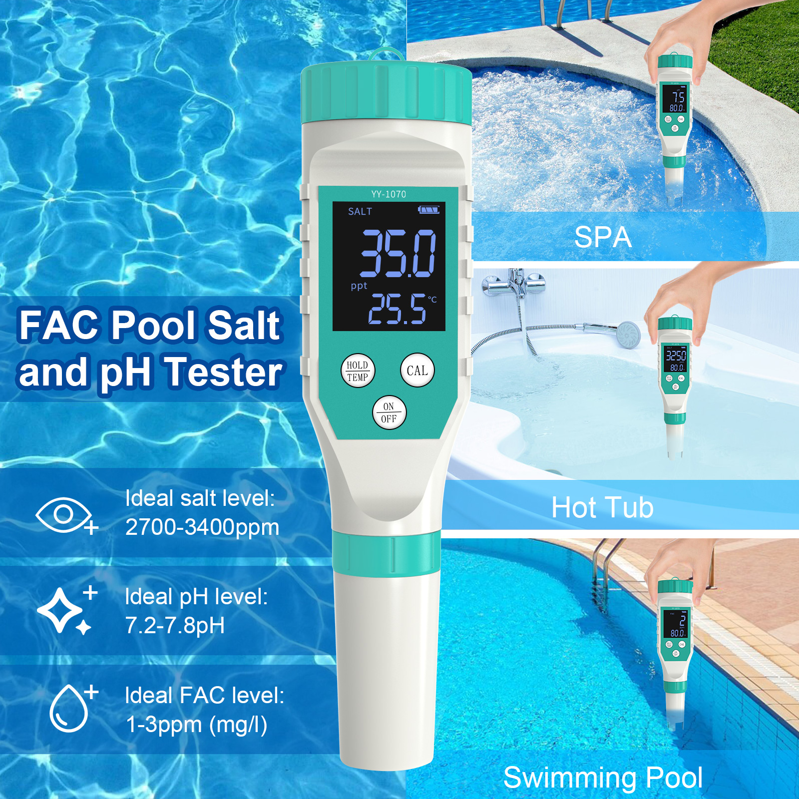 Digital PH/Chlorine/ORP/EC/TDS - đánh giá và giá Marine Aquarium Water Testing