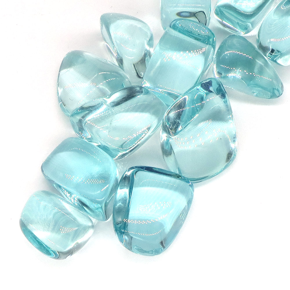 Ocean Blue Glass Tumbled Stone - đánh giá và giá Marine Aquarium Gravel