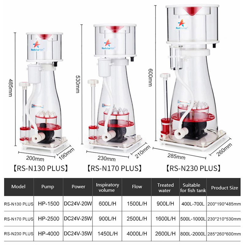 110-240V Red Starfish Aquarium - đánh giá và giá Marine Aquarium Protein Skimmer