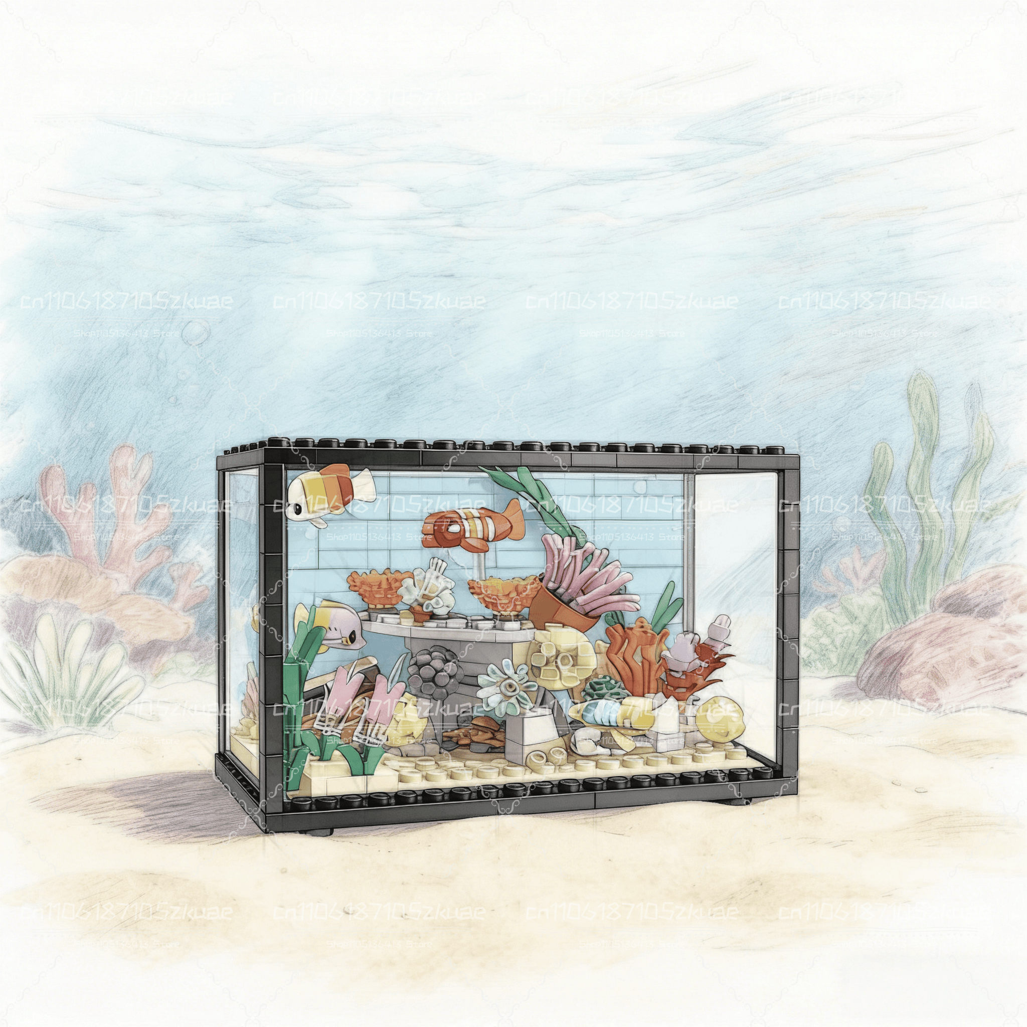 Idea Fish Tank Building Block  - đánh giá và giá Aquarium Marine Fishes