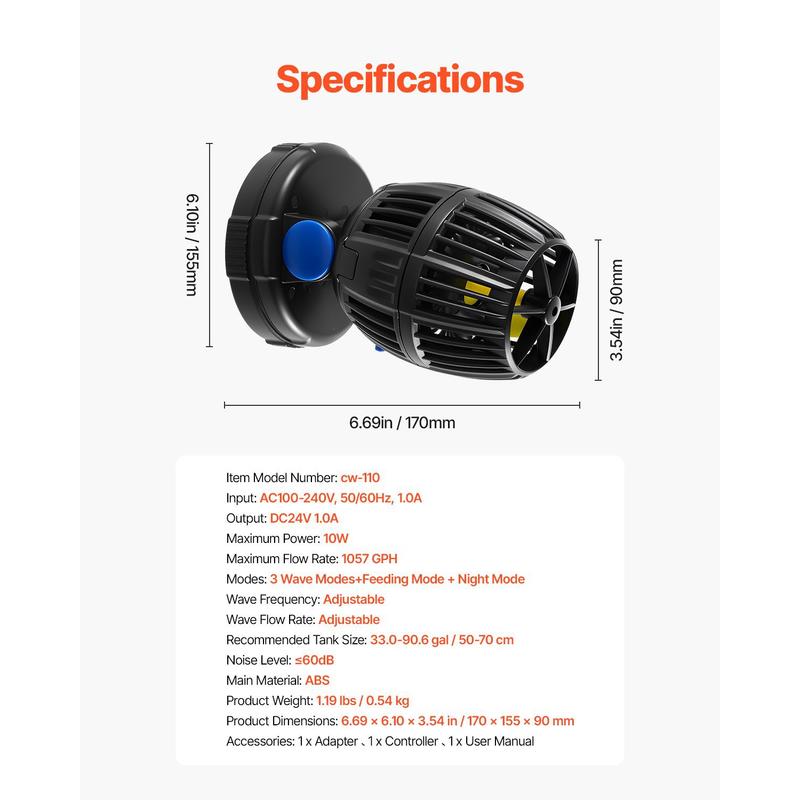 Aquarium Wave Maker, 10W, 1057 - đánh giá và giá Powerhead Wave Maker