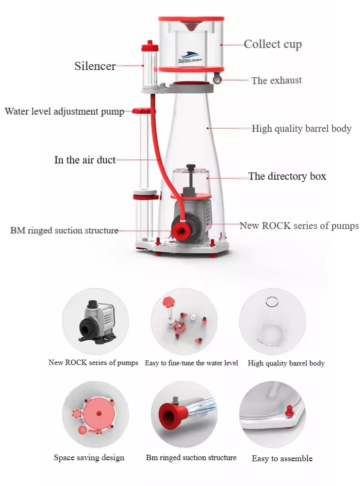 220-240V 50Hz Bubble Magus Cur - đánh giá và giá Marine Aquarium Protein Skimmer